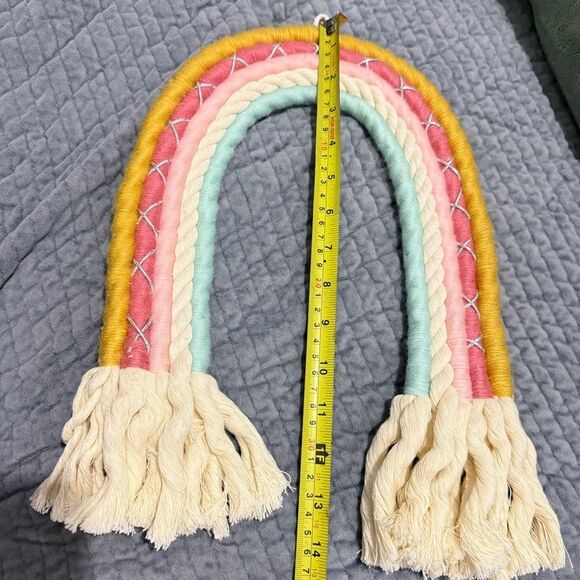 RAINBOW MACRAME WALL HANGING – MULTICOLOR BOHO DECOR, HANDMADE STYLE - Picture 11 of 17